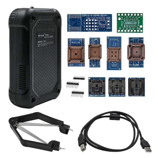 Universel Programmer, Understøtter EPROM/MCU/SPI/NOR/NAND Flash, Kompakt Design,T48 10 Adaptere