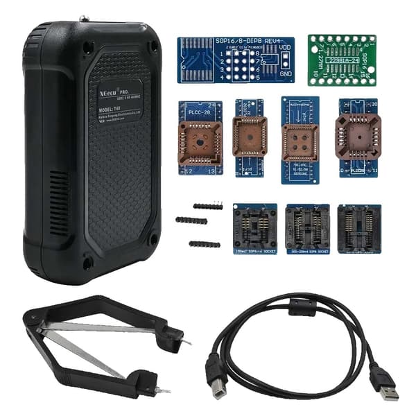 Universel Programmer, Understøtter EPROM/MCU/SPI/NOR/NAND Flash, Kompakt Design,T48 10 Adaptere T48 10 Adapters
