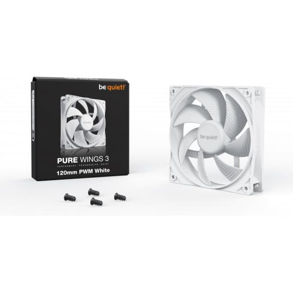 be quiet! Pure Wings 3 PWM -blæser, 120 mm, hvid