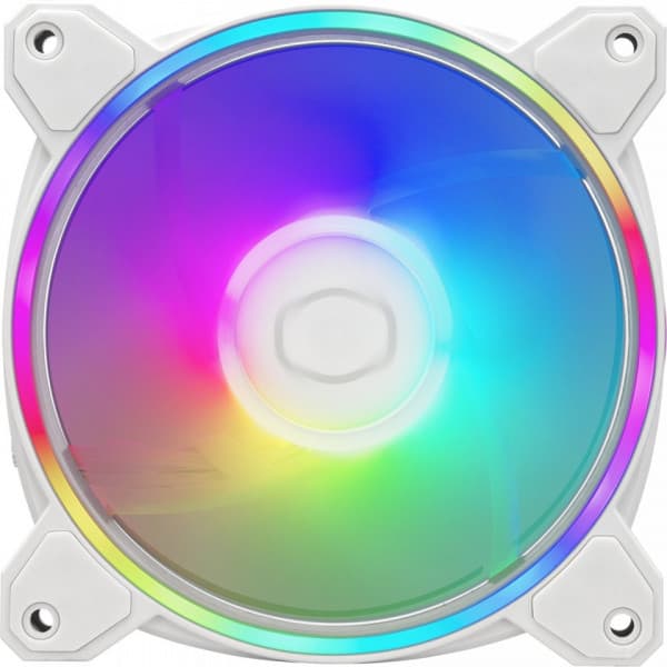 Cooler Master MasterFan MF120 Halo² ARGB -ventilator, 120 mm, hvid, 3-pack