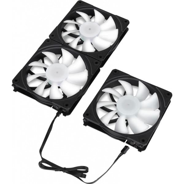 Blackstorm Luna UF120 ARGB PWM -tuuletinpakkaus, musta, 120 mm, 3 kpl pakkaus