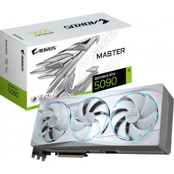 Gigabyte AORUS GeForce RTX 5090 MASTER ICE 32 GB grafikkort Hvid