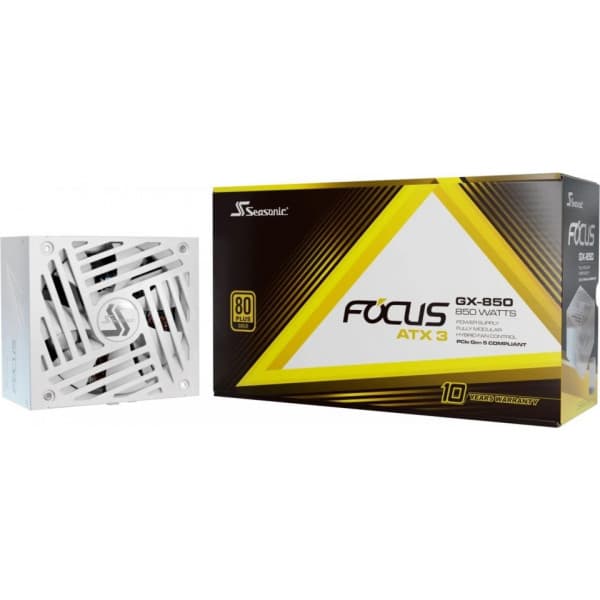 Seasonic FOCUS GX-850 ATX 3.1 (2024) -strømforsyning, hvid, 850 W Hvid
