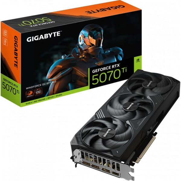 Gigabyte GeForce RTX 5070 Ti WINDFORCE OC SFF 16 Gt näytönohjain musta
