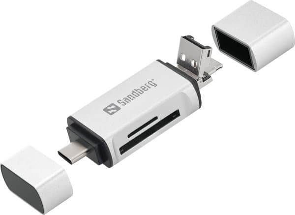 Sandberg Card Reader USB-C+USB+MicroUSB (1 stk.)
