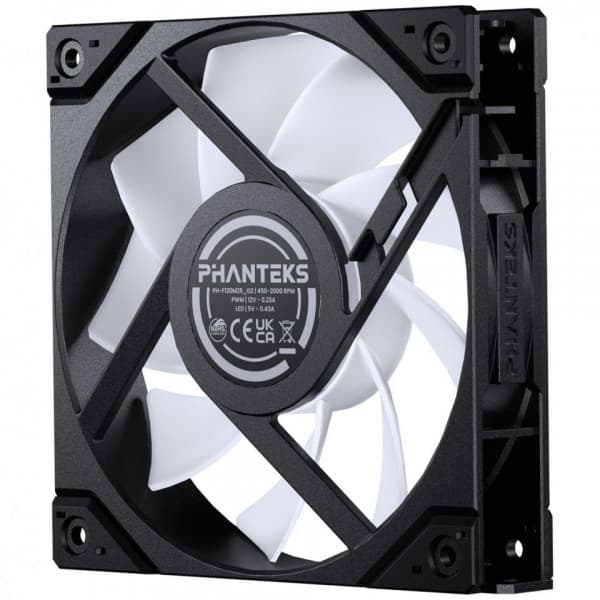 Phanteks M25 Gen2 120 mm PWM DRGB fläkt, svart