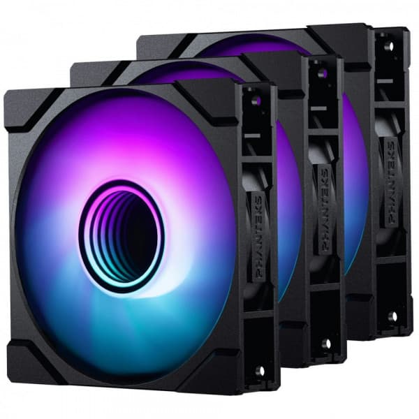 Phanteks M25 Gen2 120 mm PWM DRGB-blæser, sort, 3 stk.