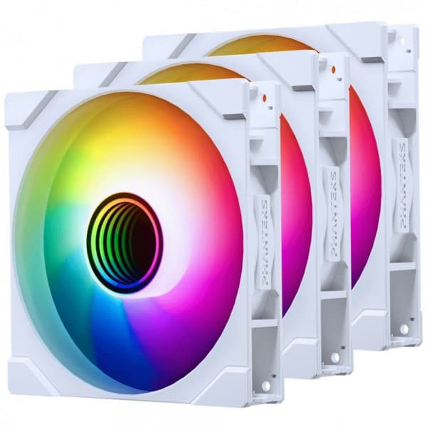 Phanteks M25 Gen2 140 mm PWM DRGB Omvänd fläkt, vit, 3 st