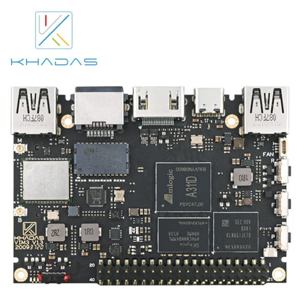 Khadas VIM3 enkeltkortcomputer, Amlogic A311D SoC, 4K@60fps videooutput,4G (32G)