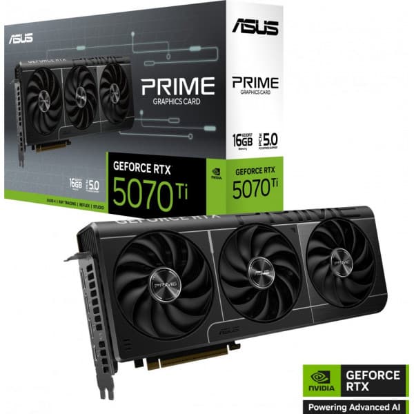 ASUS PRIME GeForce RTX 5070 Ti 16 Gt GDDR7 näytönohjain musta