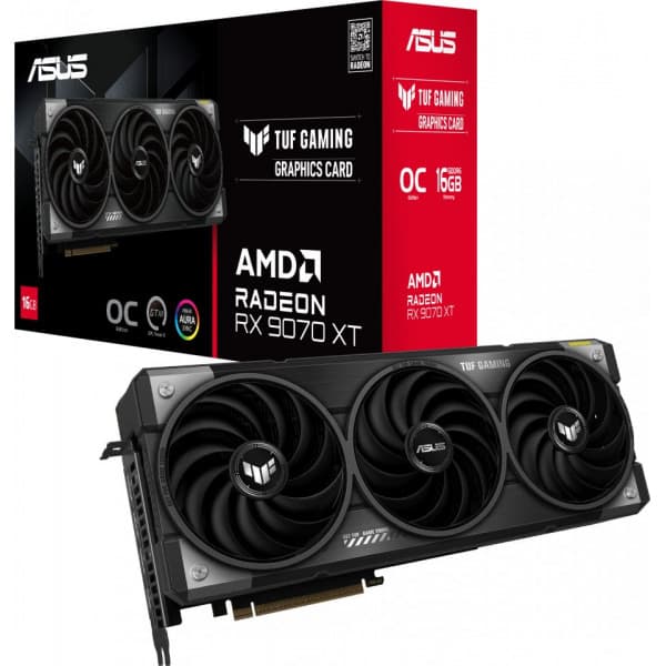 ASUS TUF Gaming Radeon RX 9070 XT OC Edition 16 Gt näytönohjain musta, Hopea