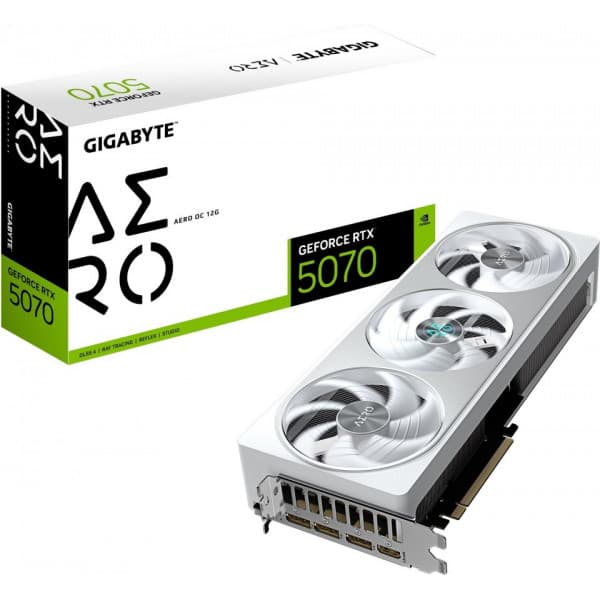 Gigabyte GeForce RTX 5070 AERO OC 12 GB grafikkort Vit