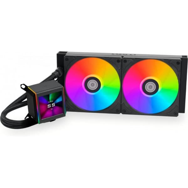 Lian Li Galahad II LCD 280 mm vätskekylningssystem, svart Vit