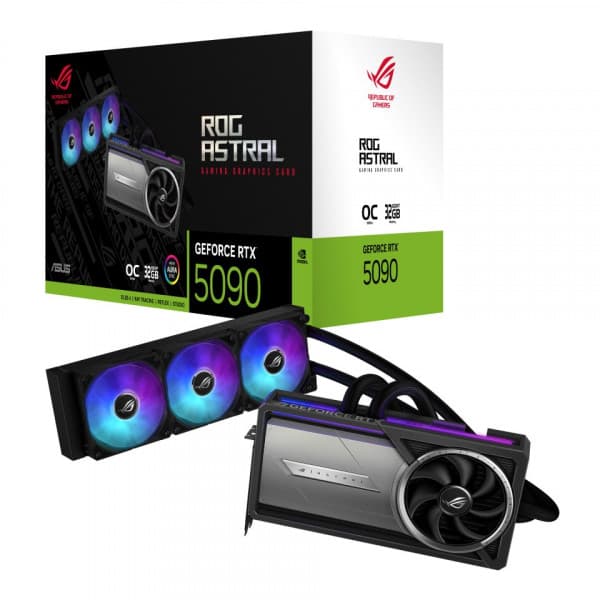 ASUS ROG Astral LC GeForce RTX 5090 32GB GDDR7 OC Edition grafikkort Svart, Grå