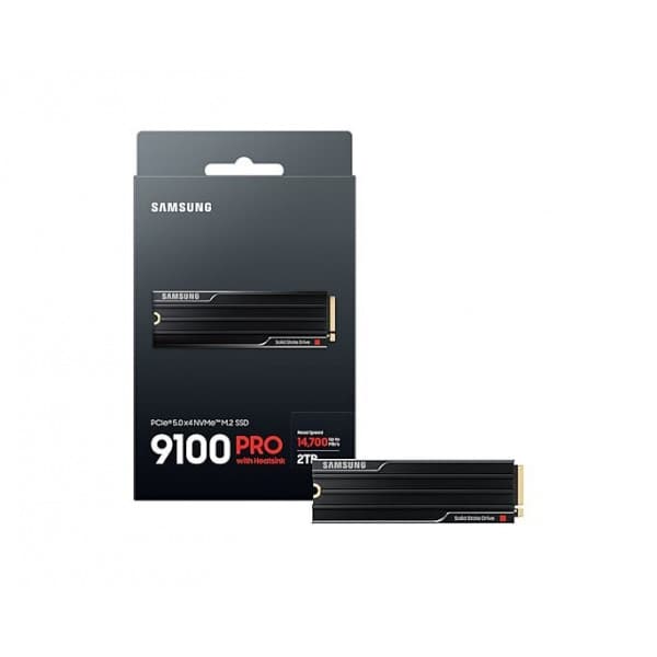 Samsung 9100 PRO 2 Tt M.2 NVMe Gen 5 SSD-kovalevy jäähdytyselementillä
