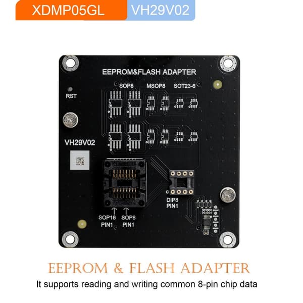 Xhorse Multi-Prog Adapter Kits, understøtter SOP44 og TSOP48, kompatibel med EEPROM og FLASH chips.