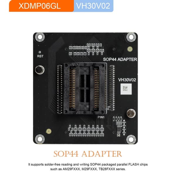 Xhorse Multi-Prog Adapter Kits, understøtter SOP44 og TSOP48, kompatibel med EEPROM og FLASH chips.