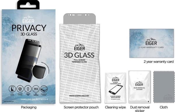 Eiger Privacy hærdet glas skærmbeskytter Samsung Galaxy Note 8