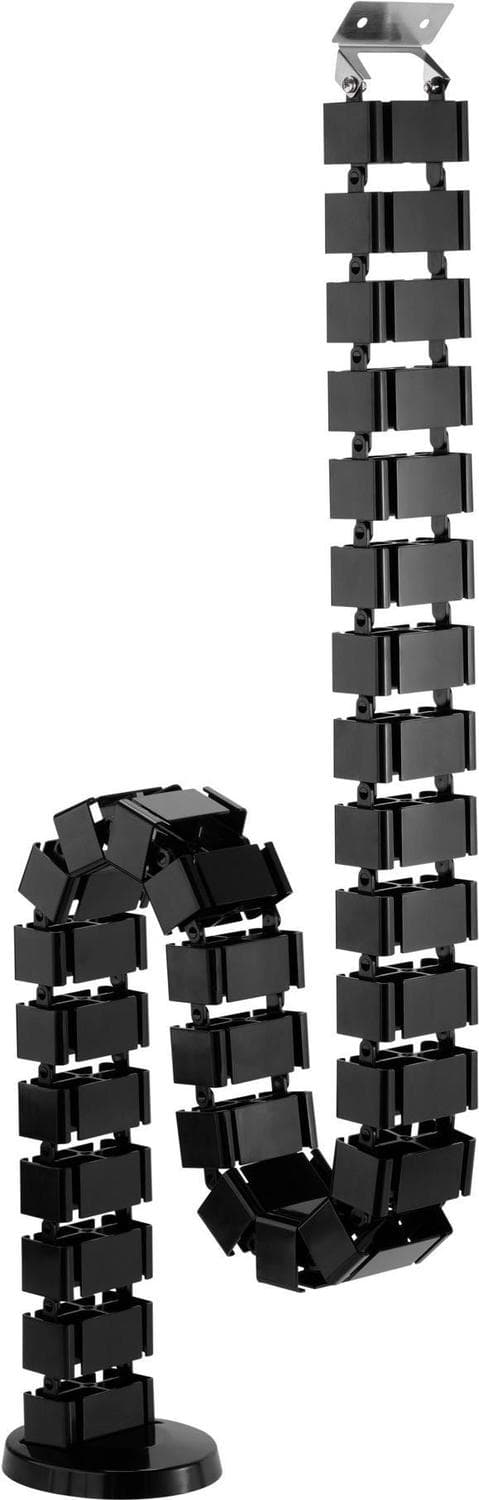 InLine - Kabelkanal (lodret) - fleksibel, 4 kamre, 68x36mm maksimum, 1,28m - monteres under bord - sort (59996A)