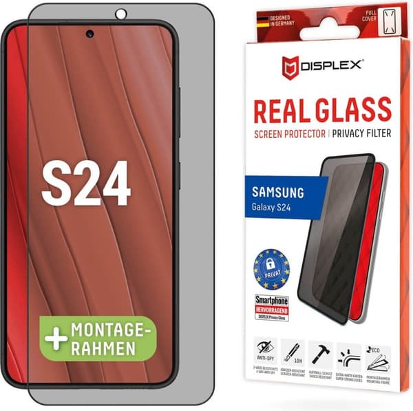 Displex skærmbeskytter leveret til Samsung Galaxy S24 - Displex Real Privacy Glass FC
