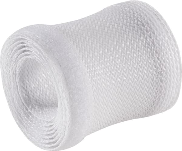 InLine - Kaapeliletku - kangasletku koukulla ja silmukkakiinnikkeellä, halkaisija 25mm - valkoinen - 1 m (59993C)