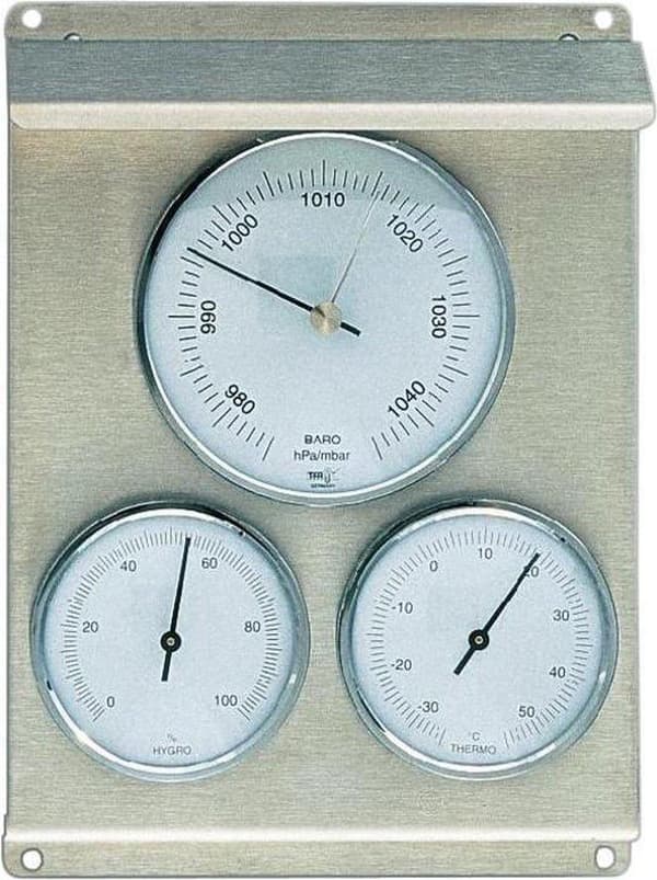 Tfa analog vejrstation 20.2010.60 rustfrit stål indendørs og udendørs (20.2010.60)