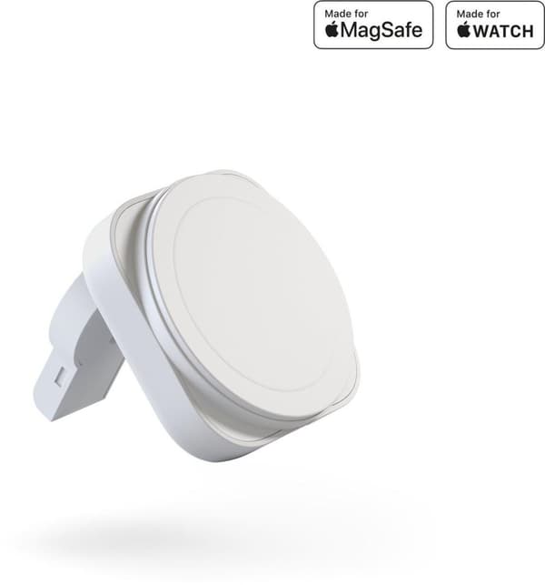 Zens 2in1 MagSafe + iWatch draadloze riisioplader 20W Wit | Lähetä iPhonelle 14/13/12 (15W) | Apple iWatch Series Ultra/SE/8//7/6/5/4/3/2/1 | AirPods Valkoinen