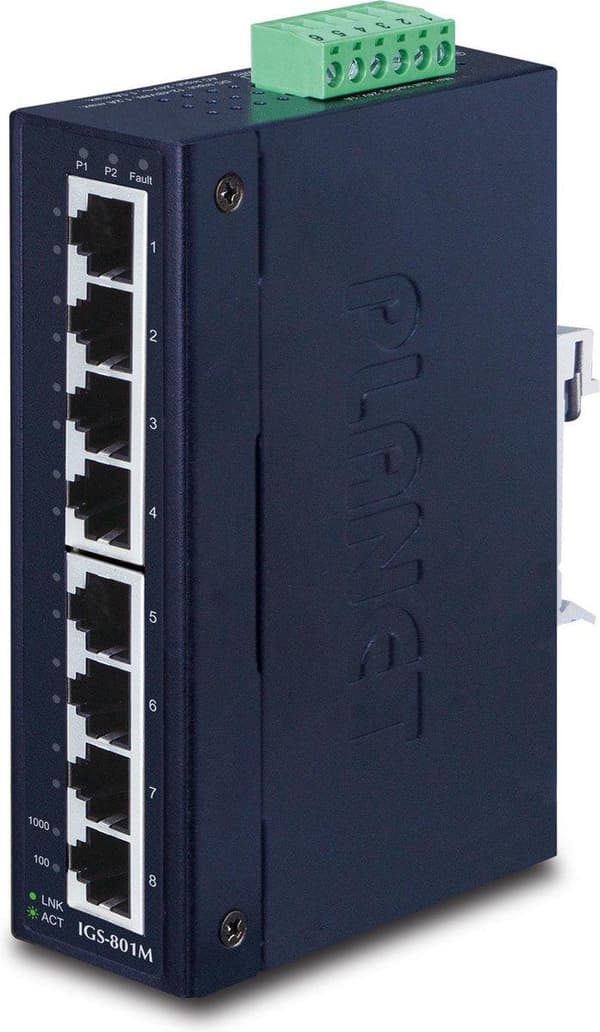 PLANET IGS-801M Network Switch Managed L2/L4 Gigabit Ethernet (10/100/1000) 1U Blå Blå