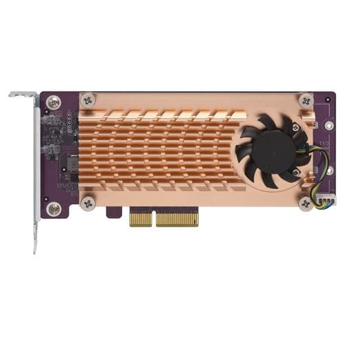 QNAP QM2-2P-244A - Lagercontroller - PCIe lavprofil - PCIe 2.0 x4 Kobberfarve