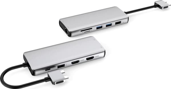 eSTUFF Dual USB-C Dock - dockningsstation - USB-C 3.2 Gen 1 - VGA, HDMI - GigE - för Apple Mac mini (tidigt 2020, sent 2018), MacBook Pro (ES623010)