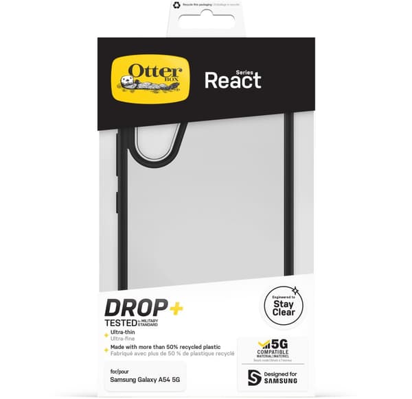 OtterBox React etui til Samsung Galaxy A54 5G gennemsigtig/sort (77-91580)