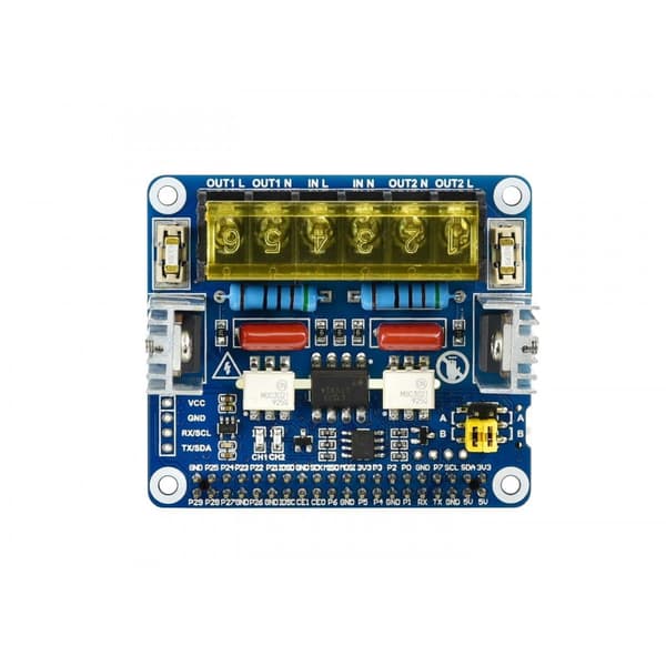 2-kanals Triac-udvidelseskort til Raspberry Pi