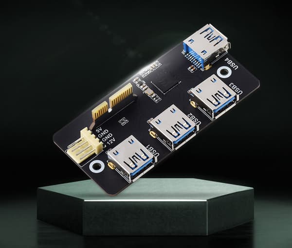 PCIe - 4x USB 3.2 Gen1 -sovitin Raspberry Pi CM4 -levylle