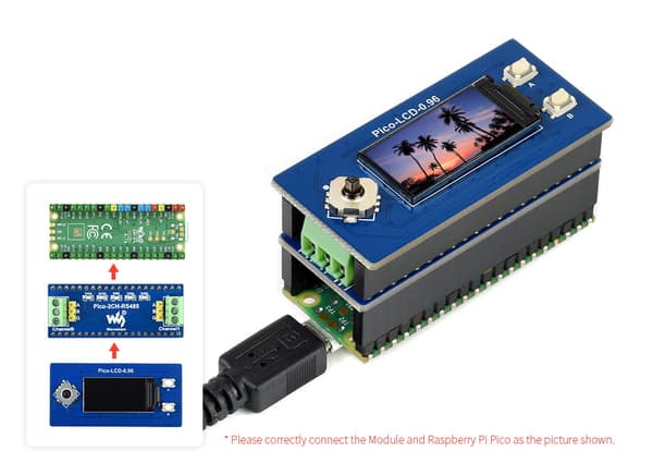 Dobbeltkanals RS485-busmodul til Raspberry Pi Pico