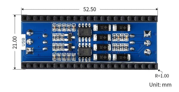 Dobbeltkanals RS485-busmodul til Raspberry Pi Pico