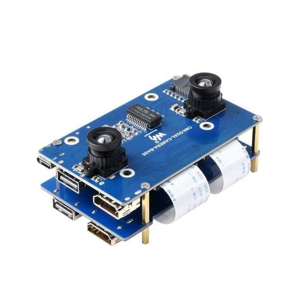 Binokulaarinen kameramoduuli Raspberry Pi CM4:lle ja liitäntälaajentimella