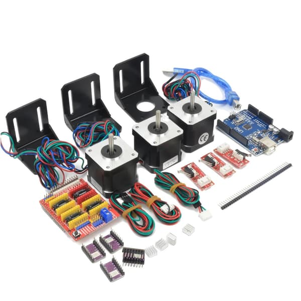 CNC-controllerkit, Nema 17 steppermotorer, høj holdetorque, UNO R3 forbedringskort