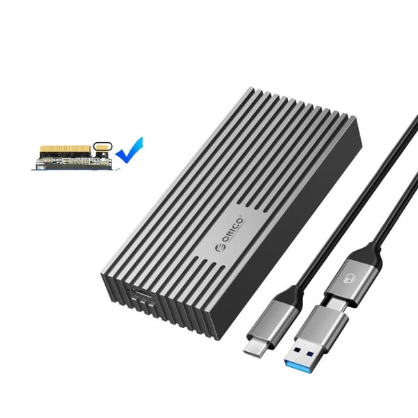 NVMe M.2 SSD Kabinet, 40Gbps Overførselshastighed, Kompatibel med Windows/Mac/Linux,USB4-40GBPS-grå