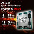 Miniatyrbild 3 av 4: AMD Ryzen 5 9600, 6 kärnor, 12 trådar, 5.4GHz Boost-klocka