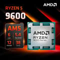 Miniatyrbild 4 av 4: AMD Ryzen 5 9600, 6 kärnor, 12 trådar, 5.4GHz Boost-klocka