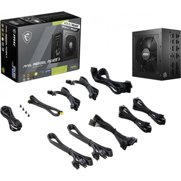 MSI MAG A850GL PCIE5 II ATX-nätaggregat, 850 W