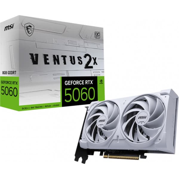 MSI GeForce RTX 5060 8G VENTUS 2X OC WHITE grafikkort Vit
