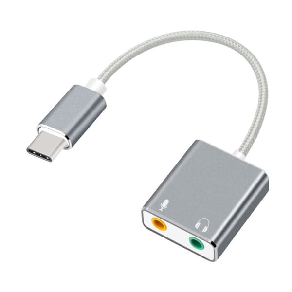 USB-C Audio Adapter External Stereo Sound Card Adapter with 3.5mm