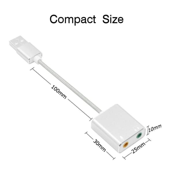Eksternt lydkort USB 3.5 mm hodetelefon og mikrofonkontakt
