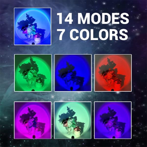 USB Skylight Projector Light Car Bedroom Ceiling Sunset Projector - 7 colors