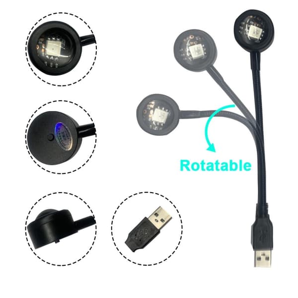 USB Skylight Projector Light Car Bedroom Ceiling Sunset Projector - 7 colors