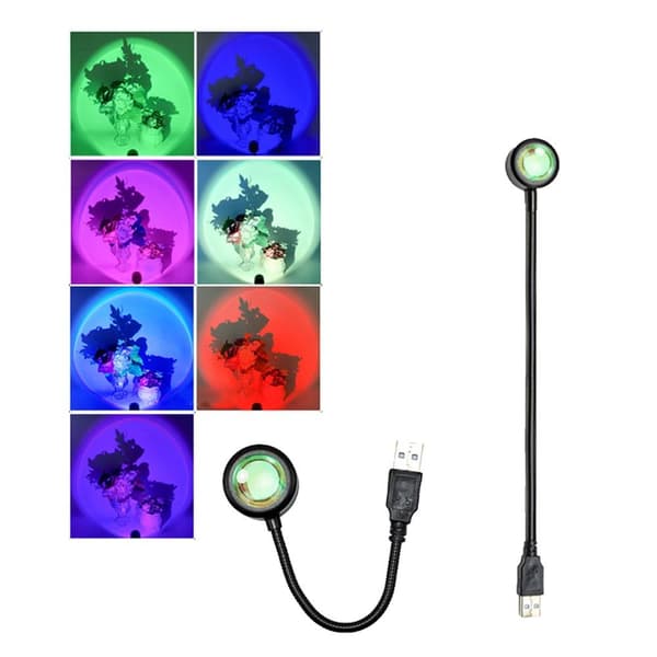 USB Skylight Projector Light Car Bedroom Ceiling Sunset Projector - 7 colors