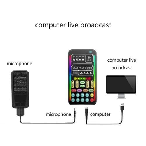 Voice Changer Lydkort Bluetooth Lydkort Live-Streaming