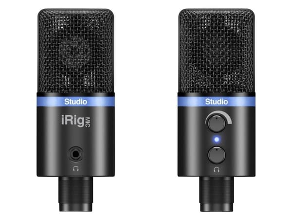 IK Multimedia IP-IRIG-MICSTDBLA-IN, Studiomikrofon, 133 dB, 44,1 kHz, Kabel, Svart, Blå, 1 styck