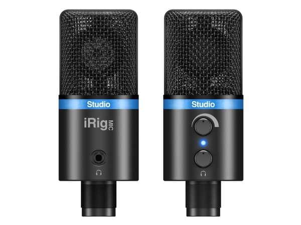 IK Multimedia IP-IRIG-MICSTDBLA-IN, Studiomikrofon, 133 dB, 44,1 kHz, Koblet med ledninger (ikke trådløs), Sort, Blå, 1 stykker